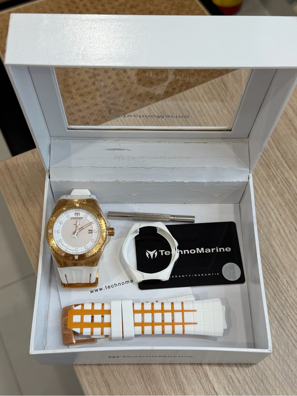 Technomarine White and Gold Sport Watch